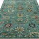 Teal And Yellow Modern Oushak Rug