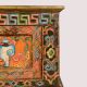 Handmade Wooden Painted Storage Box with Traditional Motifs and Antique Finish