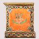 Handmade Wooden Painted Storage Box with Traditional Motifs and Antique Finish
