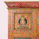 Traditional Handmade Wooden Storage Box with Multicolor Buddha Paintings