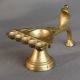 Vintage Brass Five Wick Aarti Lamp with Handle