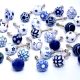 6 Pack Blue Ceramic Cabinet Knobs- Dresser Knobs