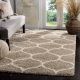 Modern Beige Plush Bedroom Rug