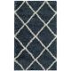 Modern Blue Shaggy Living Mat