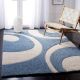 Plush blue Textured Living Rug