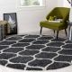 Modern Dark Grey Plush Bedroom Carpet