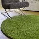Trendy Green Shaggy Bedroom Rug