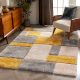 Modern gold Geometric Hall Rug