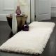 Handwoven White Shaggy Rug