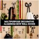 3 Pieces Decorative Black Aluminium Bow Wall Hooks