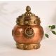 Handcrafted Copper and Brass Storage Jar with Ornate Lid