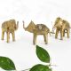 Elegant Brass Elephant for Decor in Set of 3