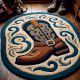 Handtufted Western Boot Emblem Rug