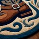 Handtufted Western Boot Emblem Rug