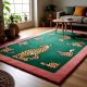 Handtufted Leopard Spot Green Rug