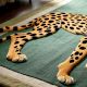Handtufted Wildcat Figure Green Rug