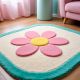 Handtufted Pink Blossom Border Rug