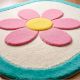 Handtufted Pink Blossom Border Rug