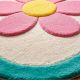 Handtufted Pink Blossom Border Rug