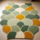 Handtufted Green Scallop Cascade Rug