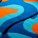 Handtufted Blue Orange Ripple Rug