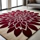 Handtufted Crimson Petal Burst Rug