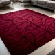 Handtufted Crimson Vine Pattern Rug