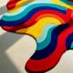 Handtufted Rainbow Wave Blob Rug