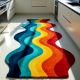 Handtufted Rainbow Wave Runner Rug