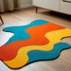 Handtufted Orange Teal Wave Rug