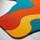 Handtufted Orange Teal Wave Rug