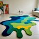 Handtufted Blue Green Puzzle Rug