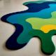 Handtufted Blue Green Puzzle Rug