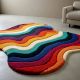 Handtufted Layered Sunset Ripple Rug