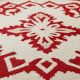 Handtufted Crimson Folk Motif Rug