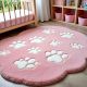 Handtufted Pink Pawprint Play Rug