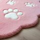 Handtufted Pink Pawprint Play Rug