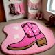 Handtufted Pink Cowboy Boot Rug
