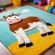 Handtufted Happy Cow Cartoon Rug