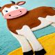 Handtufted Happy Cow Cartoon Rug