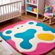 Handtufted Color Splash Amoeba Rug