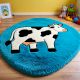 Handtufted Blue Cow Cartoon Rug