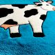 Handtufted Blue Cow Cartoon Rug