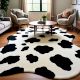 Handtufted Cow Print Cozy Rug