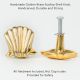 Handmade Golden Brass Scallop Shell Knob – Elegant Cabinet and Drawer Pull