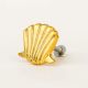 Handmade Golden Brass Scallop Shell Knob – Elegant Cabinet and Drawer Pull