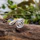 Handmade Spiral Pattern Ring 925 Sterling Silver Boho Jewelry for Women