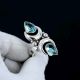 Blue Topaz Crescent Moon 925 Sterling Silver Ring Handmade Boho Jewelry
