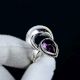 Crescent Moon Amethyst 925 Sterling Silver Ring Handmade Boho Jewelry