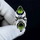 Peridot Moon 925 Sterling Silver Ring Boho Jewelry